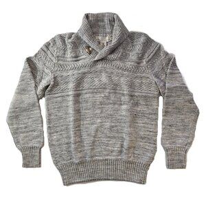 Label of Graded Goods Men’s Cable Knit Sweater - Size Medium - Gray Heather